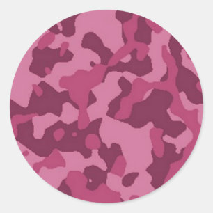 Roze Camouflage Ronde Sticker