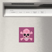 Roze camouflage schedel en dwarsbeenmagneet magneet (Insitu (Vaatwasser))