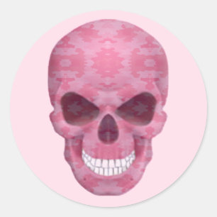 Roze camouflage schedel Stickers