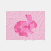 Roze Camouflage Silhouette Bunny Fleece Blanket (Voorkant (Horizontaal))
