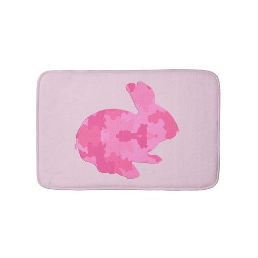 Roze Camouflage Silhouette Bunny Rabbit Mat (Voorkant)