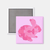 Roze Camouflage Silhouette Easter Bunny Magnet Magneet (Voorkant / Achterkant)