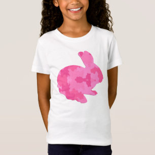 Roze Camouflage Silhouette Easter Bunny Shirt