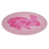 Roze Camouflage Silhouette Konijn Snijplank (Hoek)