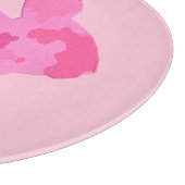 Roze Camouflage Silhouette Konijn Snijplank (Hoek)