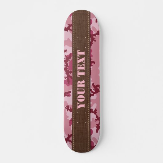 Roze camouflage skateboard (Voorkant)