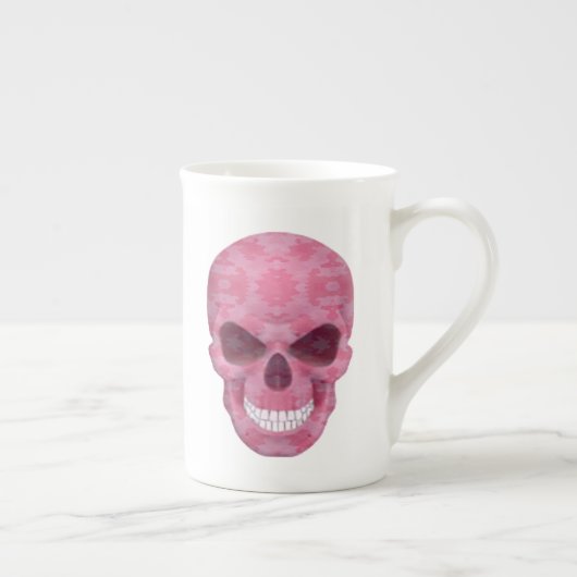 Roze Camouflage Skull Bone China Mok (Rechts)