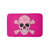 Roze Camouflage Skull en Crossbones Bath Mat (Voorkant)
