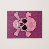 Roze Camouflage Skull en Crossbones Puzzle Legpuzzel (Horizontaal)