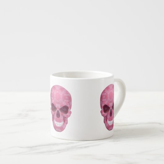 Roze Camouflage Skull Espresso Mok (Voorkant rechts)