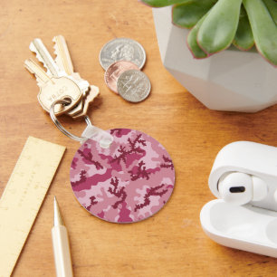 Roze camouflage sleutelhanger