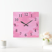 Roze Camouflage Square Clock Vierkante Klok (Huis)