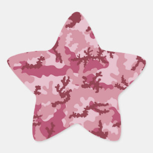 Roze camouflage ster sticker