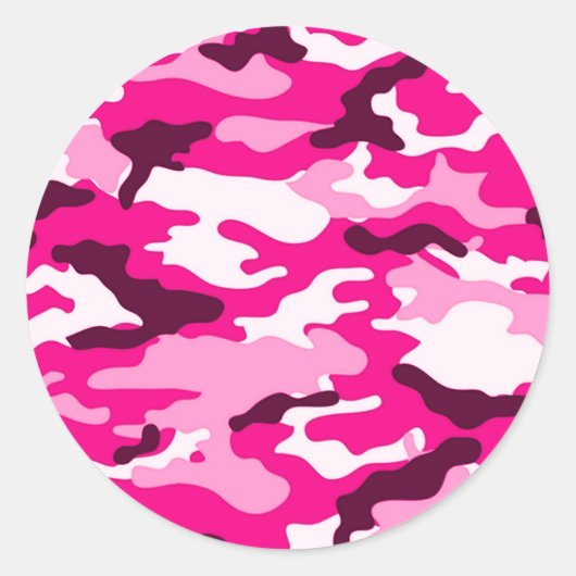 Roze camouflage Sticker (Voorkant)