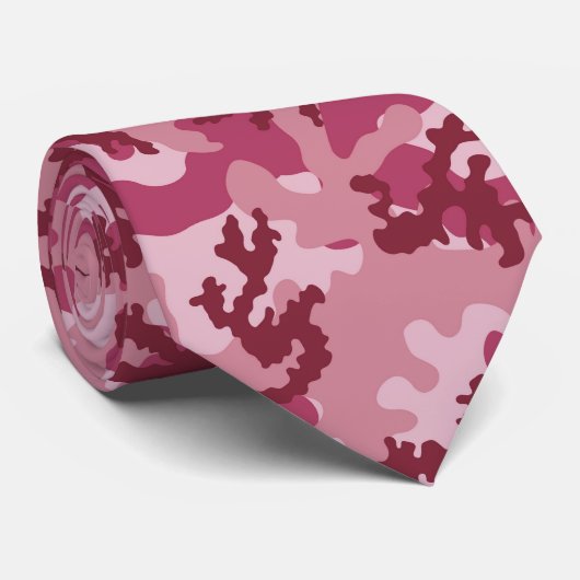 Roze camouflage stropdas (Opgerold)