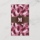 Roze Camouflage Verticaal Visitekaartje (Achterkant)