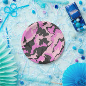 roze camouflagepapier bord (Feest)