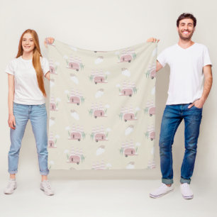 Roze Camper Aardse Patroon Fleece Deken