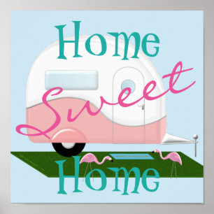 Roze Camper Sweet Home Poster
