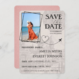Roze Cancun paspoort Bewaar de datum Save The Date