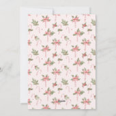 Roze Candy Cane Behang Foto Kerstkaart (Achterkant)