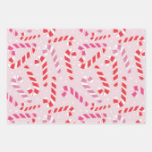 Roze Candy Cane Inpakpapier Vel (Voorkant 3)