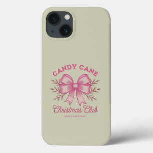 Roze Candy Cane Kerstclub Xmas Seizoen iPhone 13 Hoesje