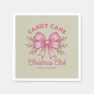 Roze Candy Cane Kerstclub Xmas Seizoen Servet
