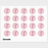 Roze Candy Cane Kerststickers Ronde Sticker (Vel)