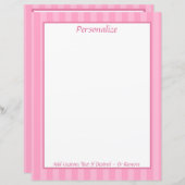 Roze Candy Cane Leuk Personaliseer briefpapier (Voorkant / Achterkant)