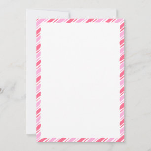 Roze Candy Cane Rand Kerstmis Blank Aangepaste tek Kaart