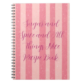 Roze Candy Stripe Receptenboek Notitieboek