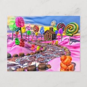 Roze Candyland Briefkaart