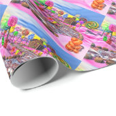 Roze Candyland Cadeaupapier (Rol Hoek)