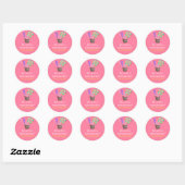 Roze Candyland Cupcake Verjaardagsfeestje Sticker (Vel)