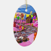 Roze Candyland Keramisch Ornament (Rechts)