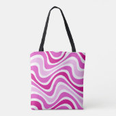 Roze Canvas tas abstract patroon (Achterkant)