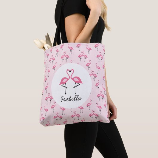 Roze Canvas tas Flamingo (Dichtbij)