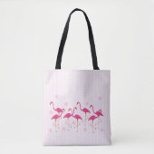 Roze Canvas tas Flamingos (Voorkant)