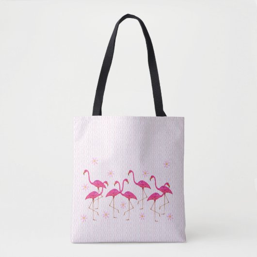 Roze Canvas tas Flamingos (Voorkant)