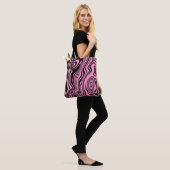 Roze Canvas tas met Waves Pattern - Kies Kleur (Op model)