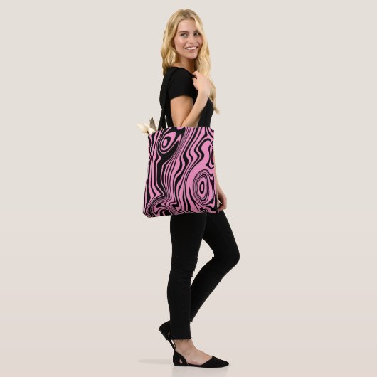 Roze Canvas tas met Waves Pattern - Kies Kleur (Op model)