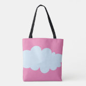 Roze canvas tas met wolkenpatronen (Achterkant)