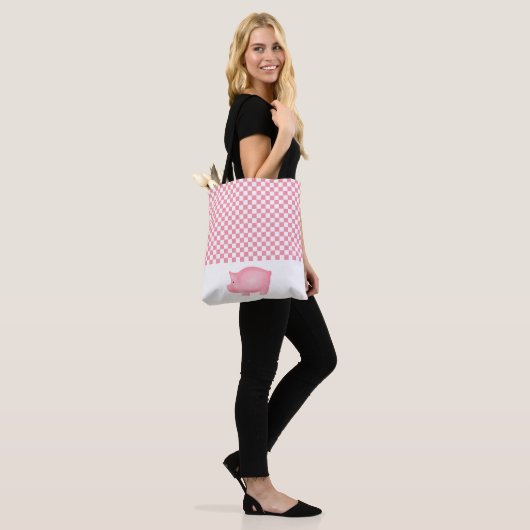 Roze Canvas tas voor All-Over Print Pig (Op model)