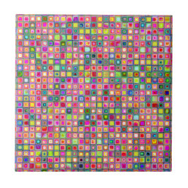 Roze 'Carnans' getextureerde mozaïektegels Tegeltje