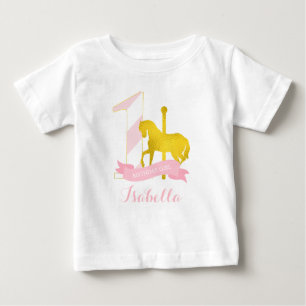 Roze Carousel Horse Birthday Girl