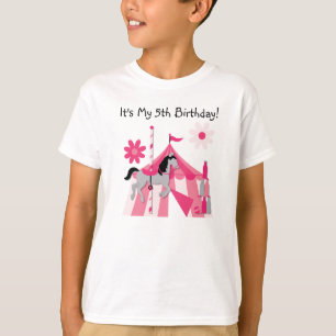 Roze Carousel Horse Birthday T-shirt