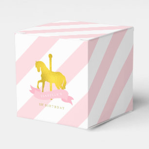 Roze Carrousel Paard Verjaardagsfeest Bedankdoosjes