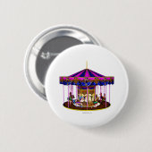 Roze carrouselButton Pin Ronde Button 5,7 Cm (Voorkant /achterkant)