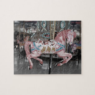 Roze carrouselpaard legpuzzel